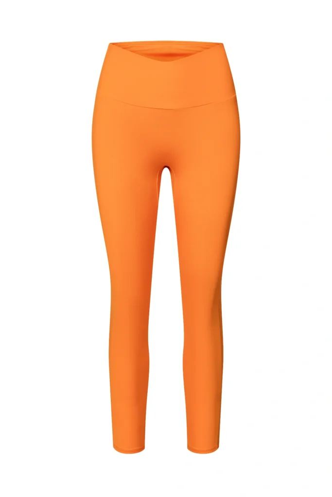 activewear compression leggings gym vivid orange front